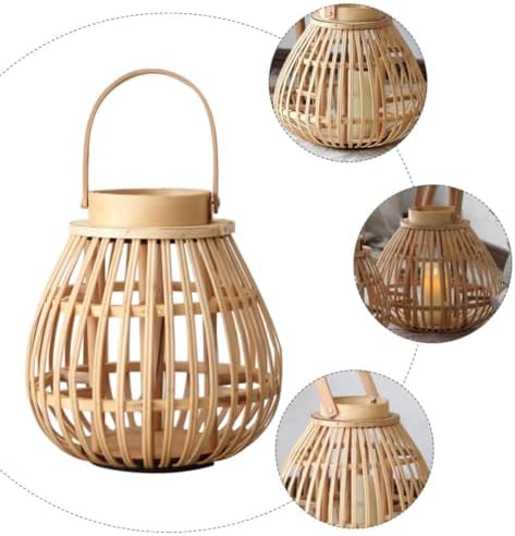 Handmade Bamboo Lantern Candle Holder for Home Holiday Parties Xmas - Image 4