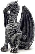 Medieval Dragon Shelf Sitter | Gothic Statue for Home, Office, or Garden | Fierce Winged Figurine | 6.5 Inches Indoor & Outdoor Resin Decor (Tavros the Dragon) by BellaHausDesign