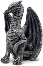 Medieval Dragon Shelf Sitter | Gothic Statue for Home, Office, or Garden | Fierce Winged Figurine | 6.5 Inches Indoor & Outdoor Resin Decor (Tavros the Dragon) by BellaHausDesign
