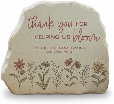 Personalization Universe Love Blooms Here Personalized Garden Stone, Custom for Grandma, Engraved Grandmas Garden Decor, Decorative Yard Stepping Stone by PersonalizationUniverse