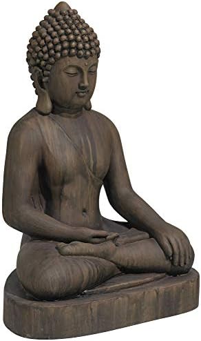 John Timberland Sitting Buddha 29 1/2" High Dark Sandstone Outdoor Statue - Image 6