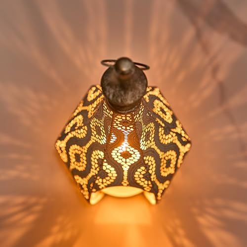 11.6inch Moroccan Lantern Lamp Decorative Candle Holders for Ramadan Decorations, Hanging, Outdoor Patio or Porch, Indoor Home Decor（White） - Image 4