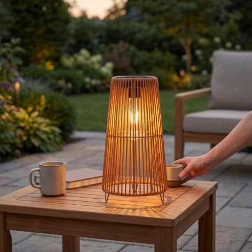 Hyuduo Solar Rattan Lantern (Trapezoid Brown) - Image 5
