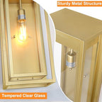 19 Inch Gold Outdoor Wall Light Fixtures, 2 Pack Porch Lights - Image 5