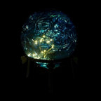 Alpine Corporation 13" Tall Indoor/Outdoor Pearlized Blue Glass LED Gazing Globe with Stand - Image 5