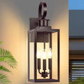 19" Large Outdoor Wall Light, 3-Light Brown Exterior Wall Light Fixture by Yochoice