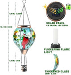 Hot Air Balloon Solar Lantern - Cardinal Bird Glass Lantern, Simulated Flickering & Dancing Flame, Outdoor Hanging Yard Light Waterproof IP65 for Patio Lawn Porch Decor Gift - Image 6