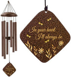 Memorial Sympathy Wind Chimes for Outside Clearance, Dragonfly Wind Chimes for Loss of Loved One Mother Father for Bereavement/Condolence/Funerary Gift Idea,32'' Bronze by JMsuertes