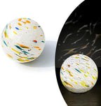 Lily's Home Gazing Ball - 7.68" Glass Globe with Solar Powered Lights - Outdoor Solar Lights for Yard & Patio - Garden Decor - Automatic On/Off Photosensitive Switch - White by LilysHome