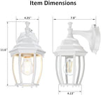 LIT-PaTH Outdoor Wall Light Fixture, Rustproof Aluminum Glass, White - Image 4