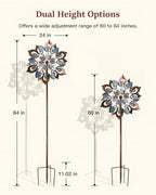 Wind Spinners Outdoor for Yard and Garden, 84 Inch Metal Large Outdoors Windmill Kinetic Wind Spinner, Outside Decor for Yard Art Lawn Backyard Landscape Patio(24" W x 84" H) - Image 6