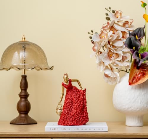 Red Rose Angel Girl Fairy Statue Home Decor - Image 6