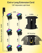 T-SUN Colored Pond Lights LED Underwater with APP and Remote Control 6 Pack - Image 2