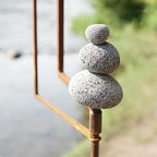Aura Life Modern Zen Garden Spinner Kinetic Wind Sculpture with Rock Cairn & Stake - Relaxing Outdoor Spinners for Yard and Garden - Handmade Outdoor Wind Art Vane Sculptures (Bare Steel) - Image 3