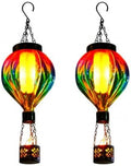 Hot Air Balloon Solar Lantern for Garden Decor Halloween Christmas Party,Hanging Flickering Flame Outdoor Lights for Trees,Colorful Decorations for Party,Gifts for Mom by qeemtaco