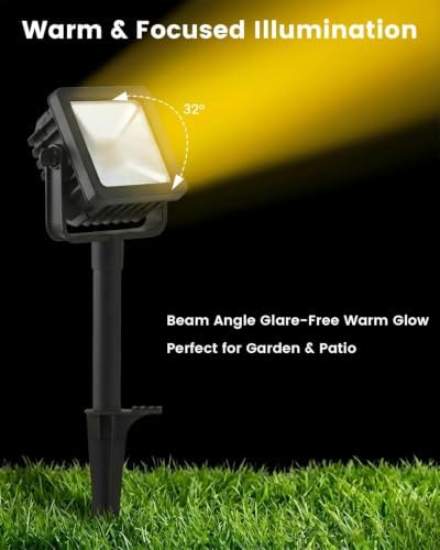 Outdoor LED Spotlight with Metal Spike 16.8W Adjustable Die-Cast Aluminum Landscape Lighting, Wet Location ETL UL CSA Qualified Safe for Garden, Yard & Tree Illumination - Image 3