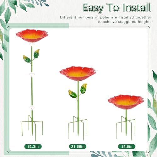 4 Pack Bird Bath for Outside, Outdoors Garden Decor Flower Birdbath - Image 5