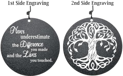 Retirement Wind Chime, Tree of Life, Inspirational Retirement Gifts for Men, Women, Teacher, Co-Worker, Employee, Nanny, Nurse (Black), NXW#303 - Image 2