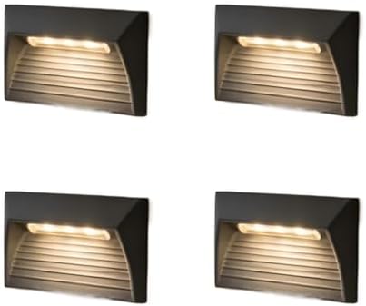 4 Pack Outdoor Step Lights, 1W 48LM LED Aluminum Low Voltage Landscape Lighting with Patent Connector, 3000K Warm White IP65 Waterproof Low Voltage Deck Lights, ETL, UL, CSA Listed by MULANDI