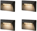 4 Pack Outdoor Step Lights, 1W 48LM LED Aluminum Low Voltage Landscape Lighting with Patent Connector, 3000K Warm White IP65 Waterproof Low Voltage Deck Lights, ETL, UL, CSA Listed by MULANDI