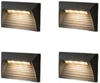 4 Pack Outdoor Step Lights, 1W 48LM LED Aluminum Low Voltage Landscape Lighting with Patent Connector, 3000K Warm White IP65 Waterproof Low Voltage Deck Lights, ETL, UL, CSA Listed by MULANDI