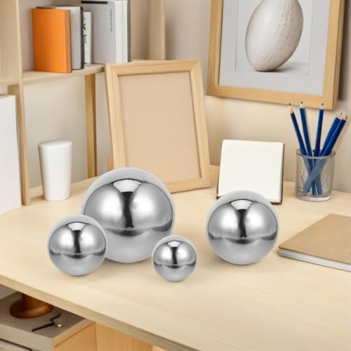 8pcs Stainless Steel Shiny Sphere Set, Hollow Lightweight Reflective Garden Mirror Globe Balls, Sturdy Seamless Round Metal Gazing Balls for Outdoor Patios and Yard Decor - Image 6