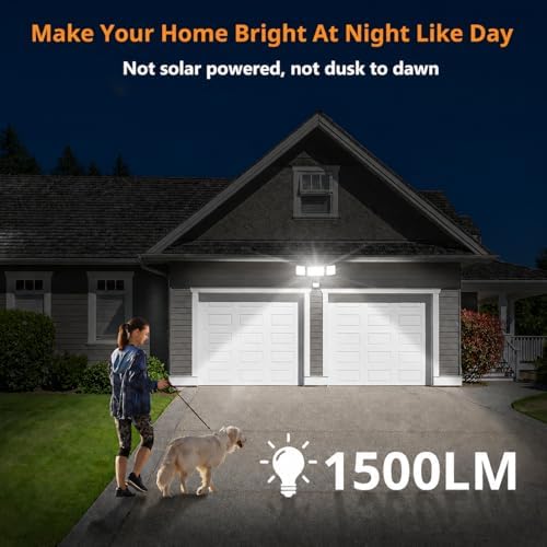 LEPOWER 1500LM Battery Powered Outdoor LED Flood Light with Motion Sensor - Image 3