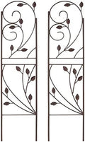 Sunnydaze 32-Inch Rustic Plant Design Outdoor Garden Trellis - Metal Wire Plant Support Trellis for Climbing Plants - Brown - Set of 2 by SunnydazeDecor