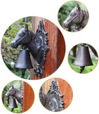 Cast Iron Dinner Bell, Outdoor Bell, Cast Iron Dinner Bell for Outdoor Farmhouse Retro Horse Head Wall Mounted Cast Iron Bells - Image 3