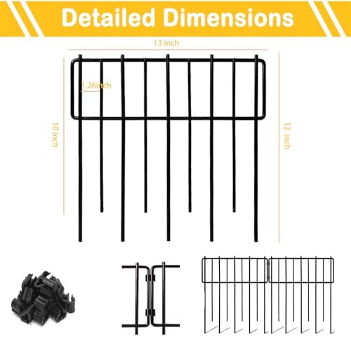 Blingluck Animal Barrier Fence, 30 Pcs Upgrade 1.26 in Gap Decorative Fences No Dig Fence for Rabbits and Dog Ground Defense, Rustproof Metal Wire Garden Edging Border for Outdoor, Yard - Image 2