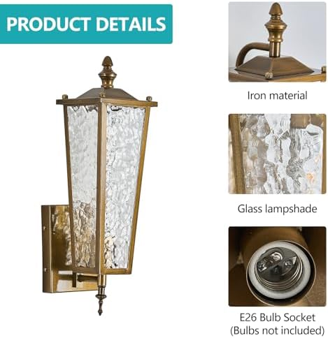Outdoor Wall Sconce, Vintage Waterproof Exterior Lighting Fixtures - Image 4