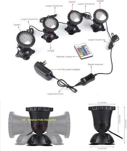 SHOYO Pond Lights Submersible Fountain Light Smart Colored Timer, 4 Lights - Image 6