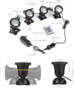 SHOYO Pond Lights Submersible Fountain Light Smart Colored Timer, 4 Lights - Image 6