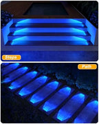 DetarZinLED Blue Solar Step Lights for Outside IP68 Waterproof Led 4 Pack - Image 4