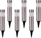 SUNWIND Solar Bollard Lights Outdoor - 6 Pack Stainless Steel Warm White LED Landscape Lights Waterproof Decorative Lighting for Backyard Lawn Patio by SUNWIND