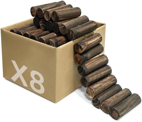Wood Garden Fence, Natural Wooden Solid Log Edging Border Decorative for Flower Bed Barriers and Landscape Fencing (8PACK) by ForYourEnjoyableJourney