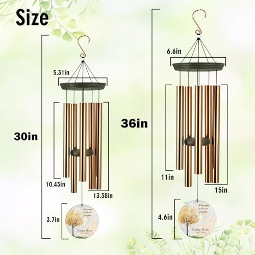 Personalized Wind Chimes Memorial Gifts Keepsake Outside - Image 7