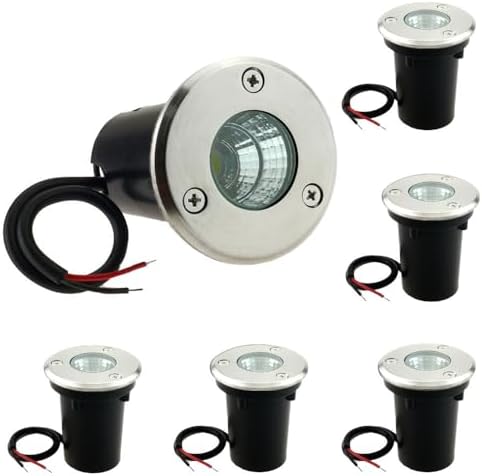 6 Pack 3W Cool White LED In Ground Well Light 12V 24V Low Voltage by ZSGoes