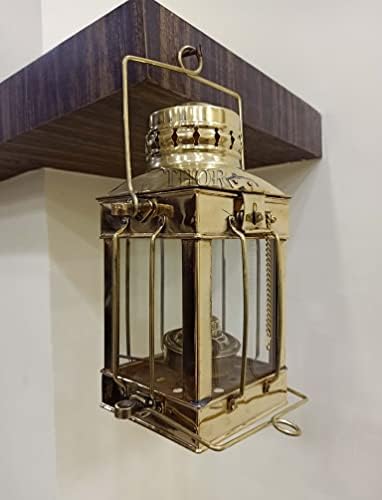 Vintage Marine Anchor Decorative Oil Lamp - Nautical Brass Ship Lantern Glass Oil Lamp - for Home Decor - Nautical or Victorian Wedding - Store Rustic Vintage Home Decor Gifts - Image 4