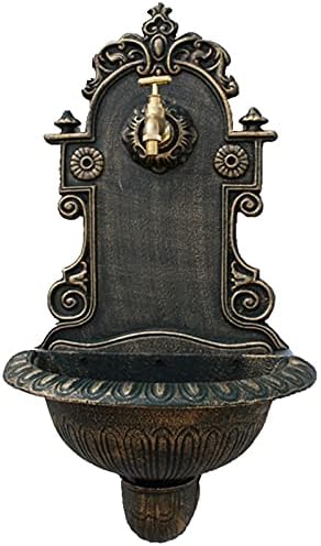Antique Gold Cast Iron Wall Mounted Hand Sink Farm House Home Garden Decor Heavy Metal Wash Stand Handmade Wall Decor Wash Basin Wall Water Fountain - Image 6