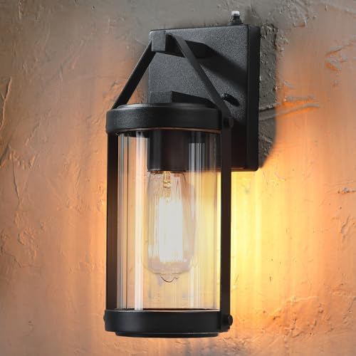 LONEDRUID Dusk Dawn Sensor Outdoor Wall Sconce Black Exterior Porch Lantern - Image 2