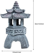Yardwe Solar Pagoda Lantern Garden Statue Indoor Outdoor Zen Asian Decor for Landscape Balcony Garden Patio Porch Yard Ornament Grey - Image 2