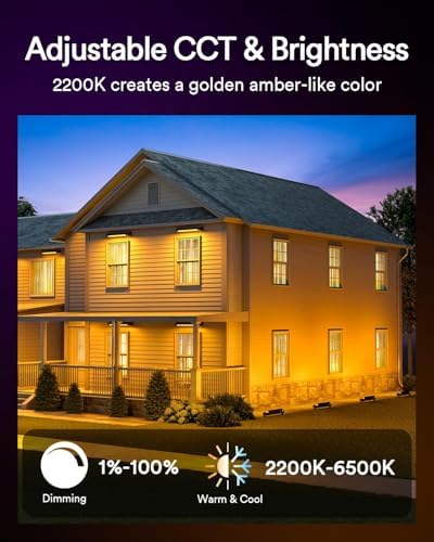Lumary Smart RGBAI Wall Washer Lights 3200Lm, IP65 Waterproof, 41Ft, 4 Pack - Image 3