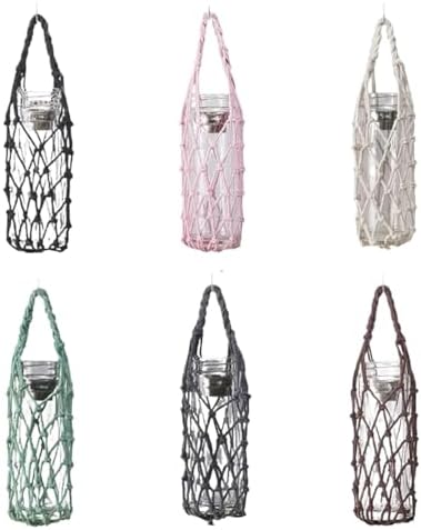 Mason Jar Hangers 10pcs Hand Woven Water Cup Mesh Bag Manual Weave Bottle Cover Can Be Suspended Multiple Colors Umbrella Storage For Hanging Bottle(Black) - Image 5