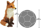 Design Toscano Simon The Woodland Fox Indoor/Outdoor Garden Statue for Patio, Pool or Lawn, 18 Inch Tall, Cast Stone Resin, Red Orange Paint - Image 3