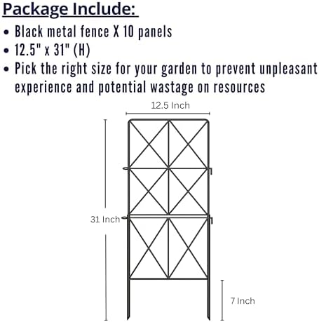 ShopLaLa Decorative Garden Fences (10 Panels) 12.5inx31in Metal Fencing - Image 2