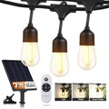 Brightech Solar String Lights with 32 Hanging Edison Bulbs and Brightness Controls with Remote 7W-104 3000K by Brightech