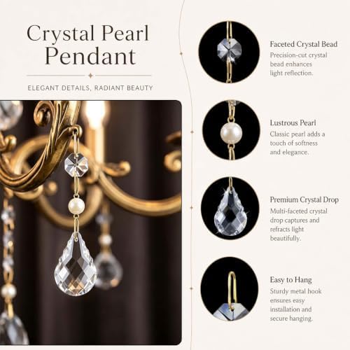 2" Pendant Chandelier K9 Crystal Decorative Hanging Ornaments (Vintage B, 24) - Image 3