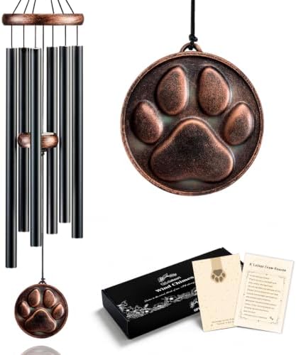 Dog Memorial Gifts for Loss of Dog, 32" Pet Memorial Wind Chimes by Gabzart