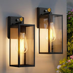 15'' Black Dusk to Dawn Outdoor Front Porch Lights for Outside, Large Exterior Lighting Fixtures Wall Mount for House, Wall Sconce Lamp, Waterproof Lantern Coach Lights for Garage, Entryway,Yard by Unknown